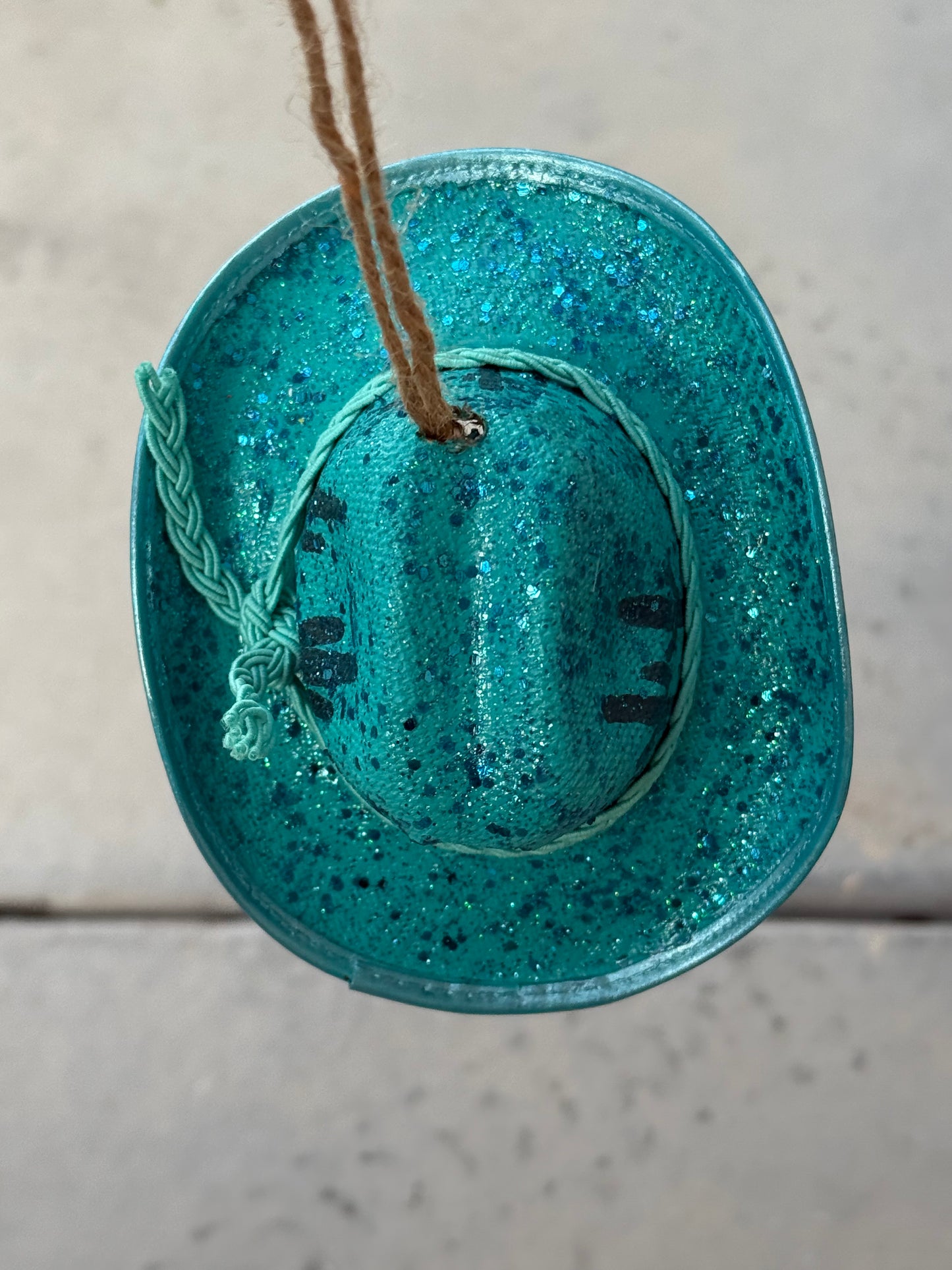 Turquoise cactus Cowboy hat ornament