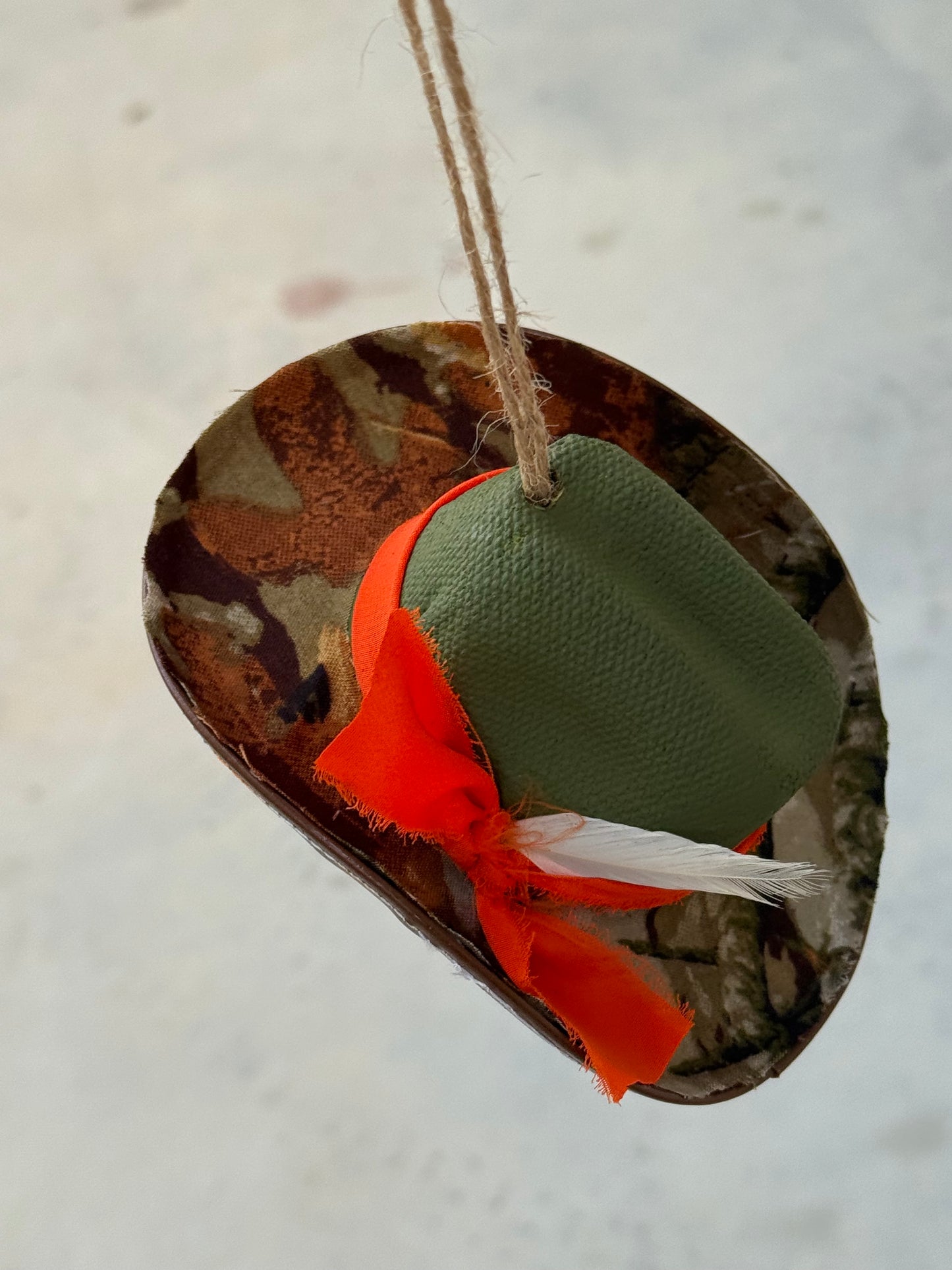 Green camo Cowboy hat ornament