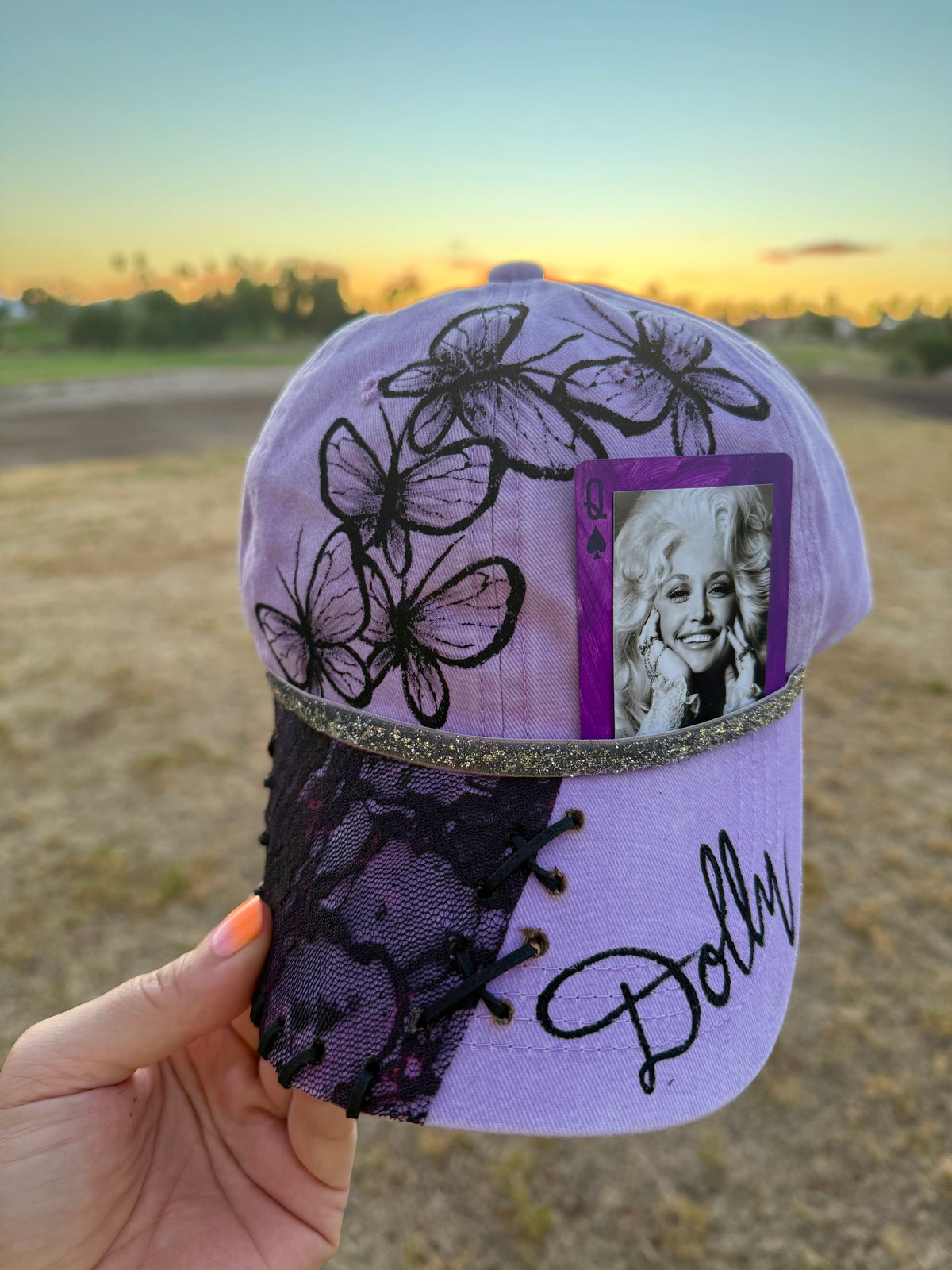 Lavender purple Dolly ball cap trucker hat custom snapback