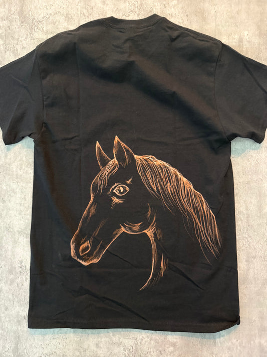 Horse Black Bleached Unisex Jersey Short Sleeve Tee shirt