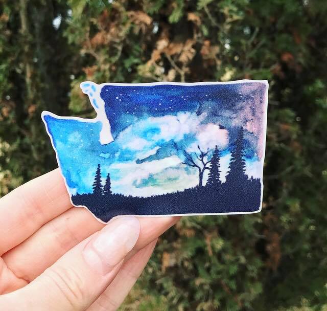 Washington vinyl sticker night sky vinyl
