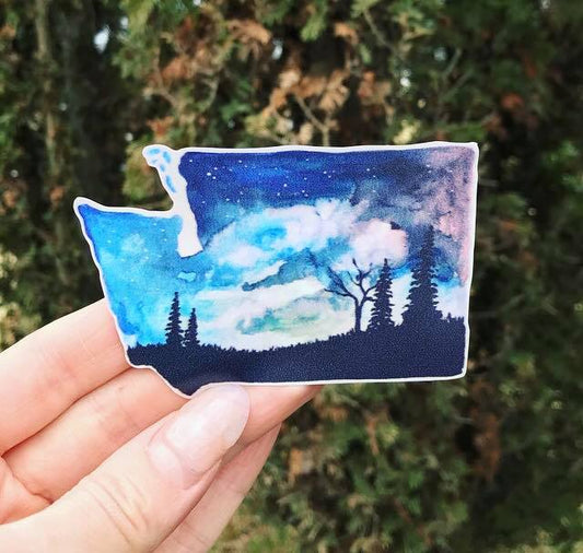 Washington vinyl sticker night sky vinyl