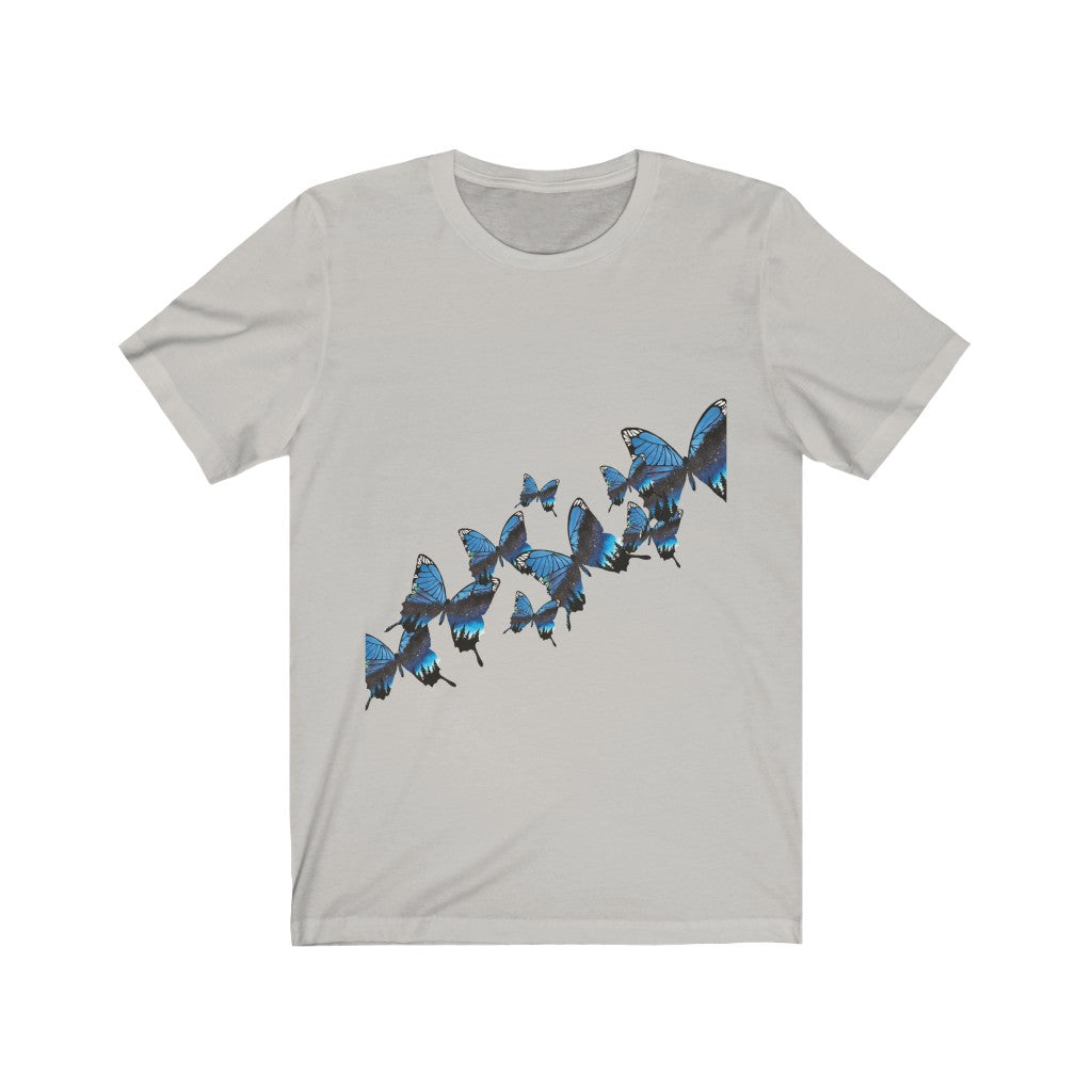 Blue Butterfly Unisex Jersey Short Sleeve Tee shirt