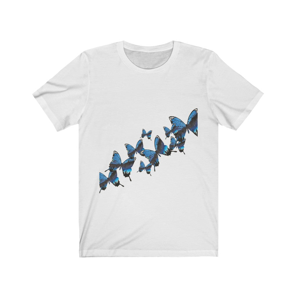 Blue Butterfly Unisex Jersey Short Sleeve Tee shirt