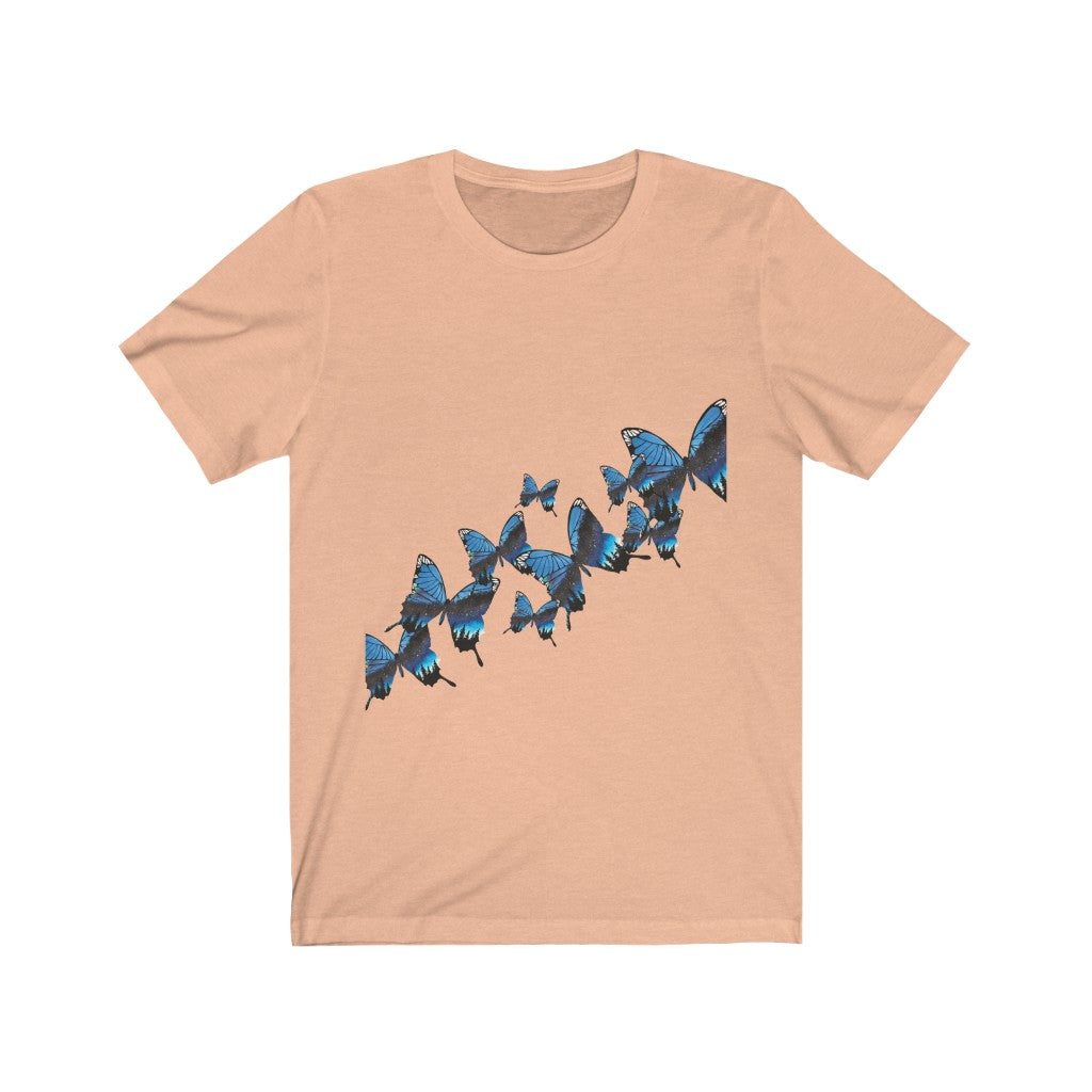 Blue Butterfly Unisex Jersey Short Sleeve Tee shirt