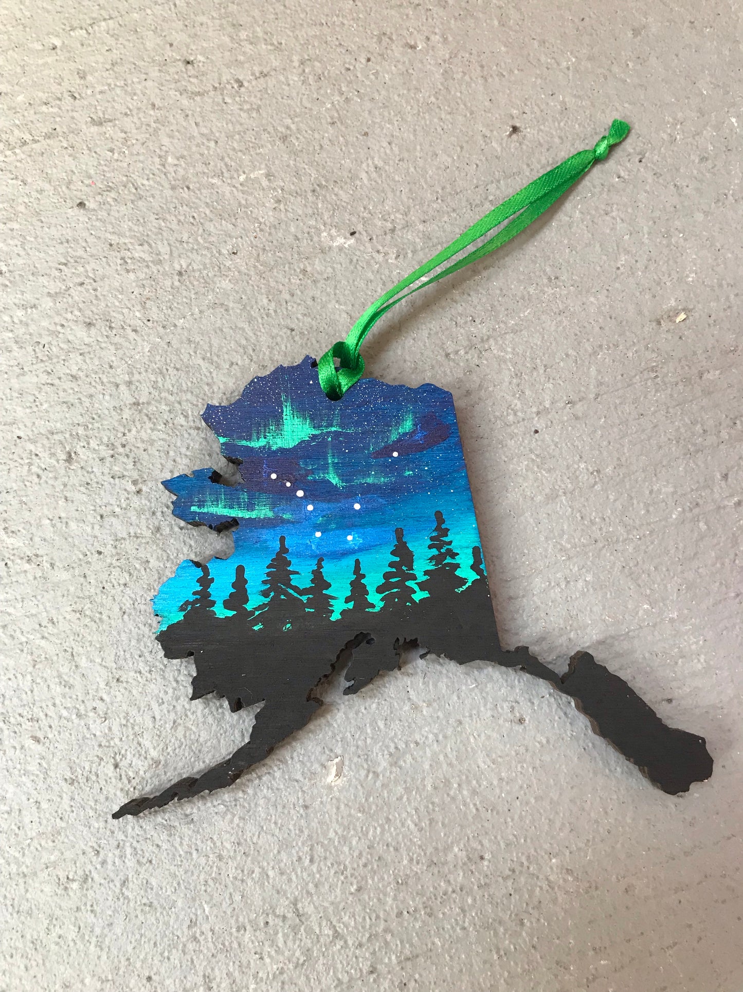 Alaska northern lights ornament