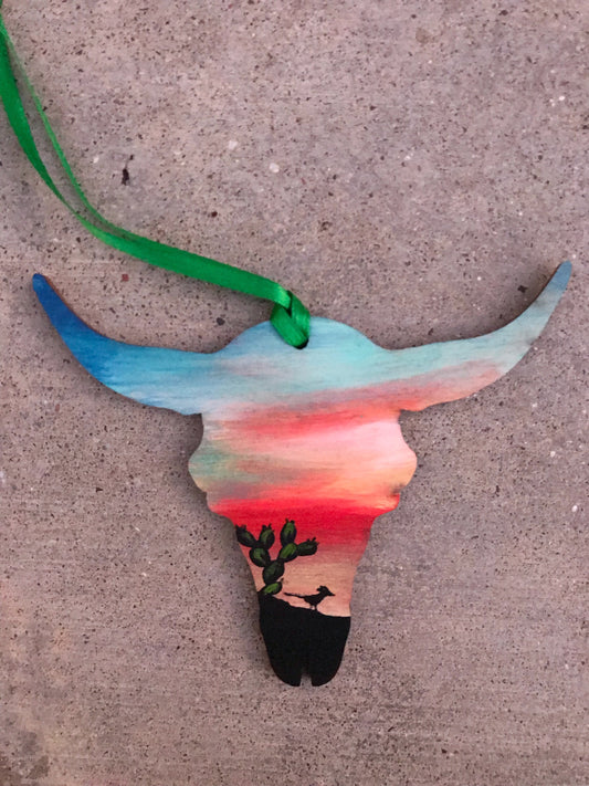 Cattle head desert ornament