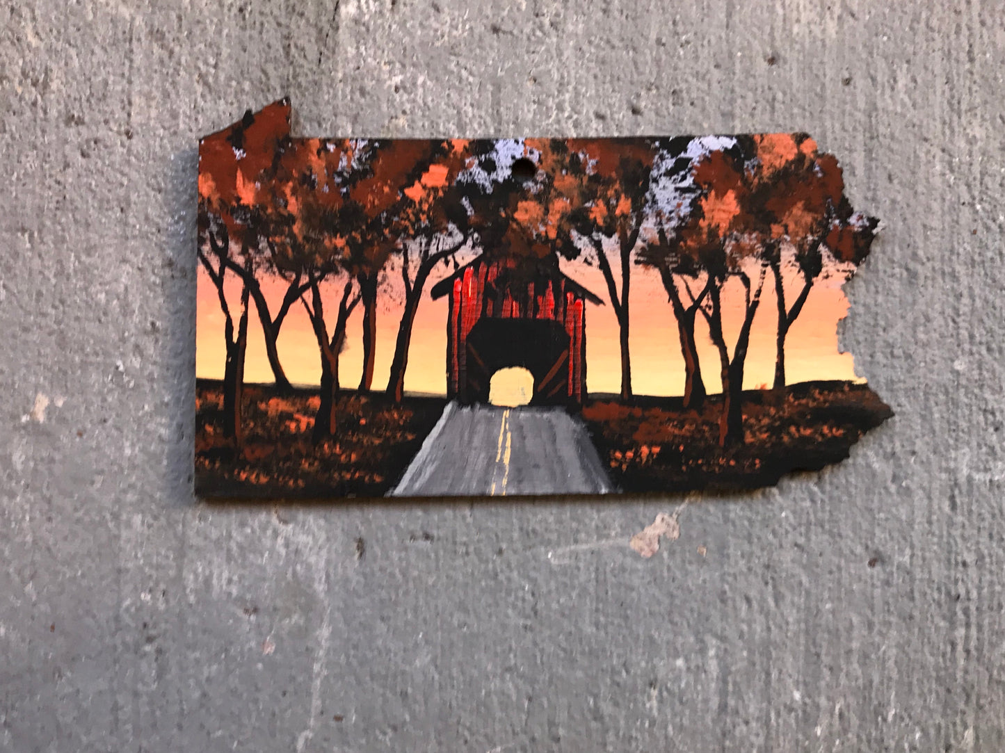 Pennsylvania autumn handpainted ornament