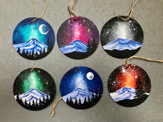 PNW volcanos ornament set