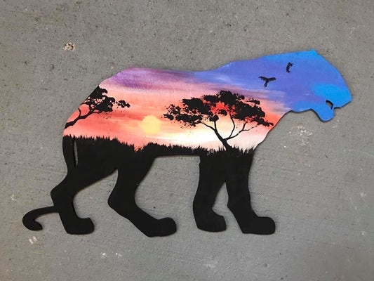 Tiger wood cutout painting