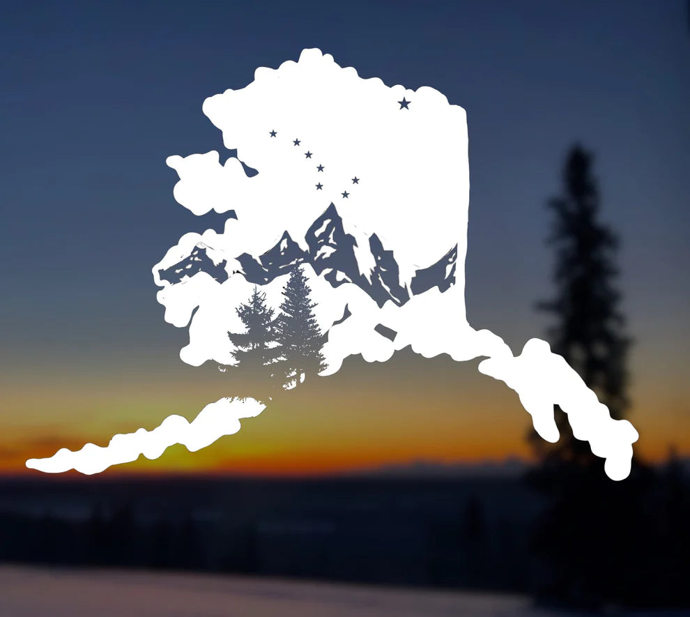 Alaska mountain vinyl transfer decal