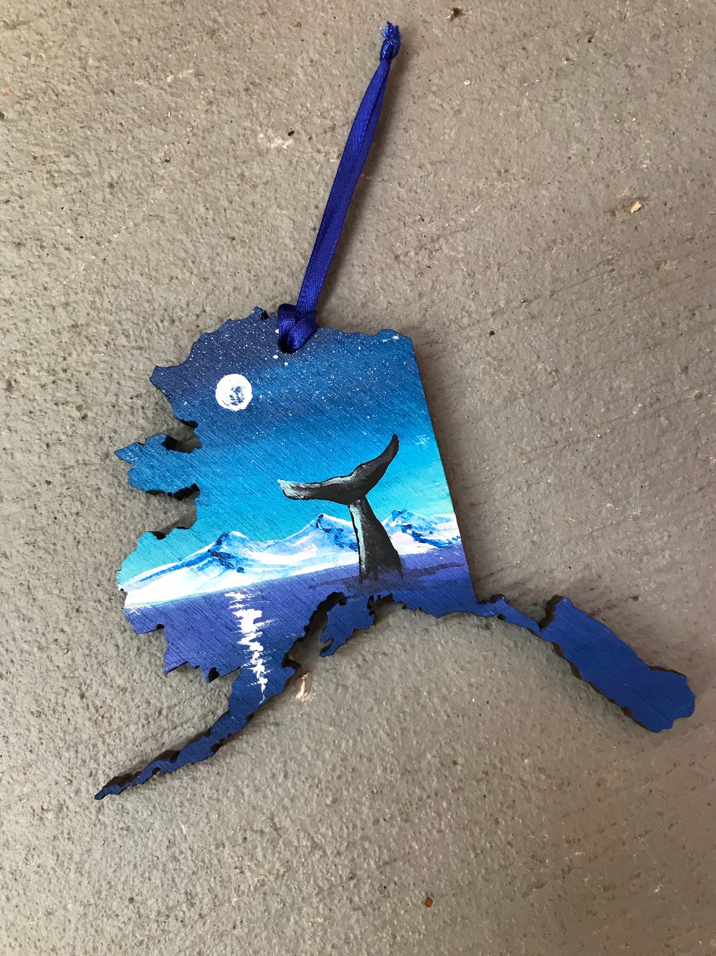Alaska whale tail ornament