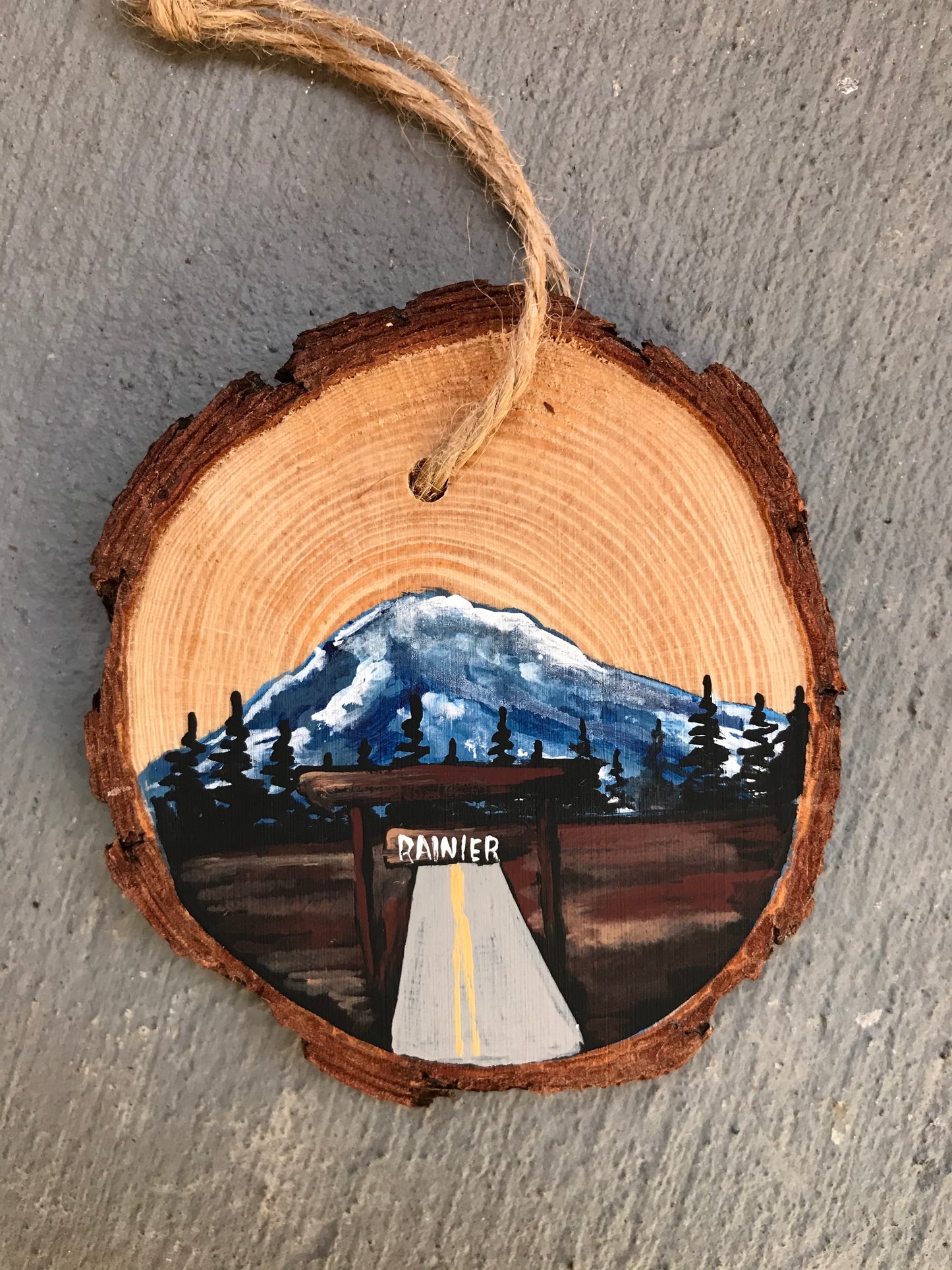 Mt rainier rough cut ornament