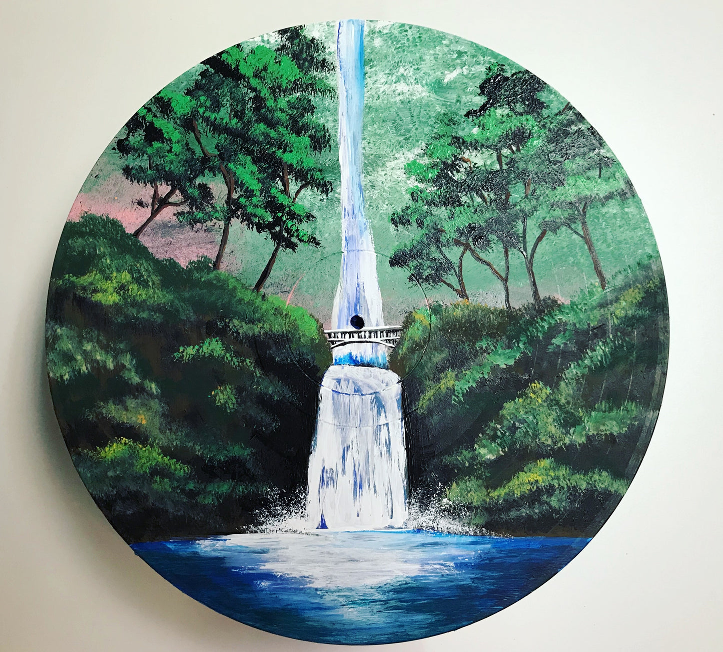 Multnomah falls vinyl record painting