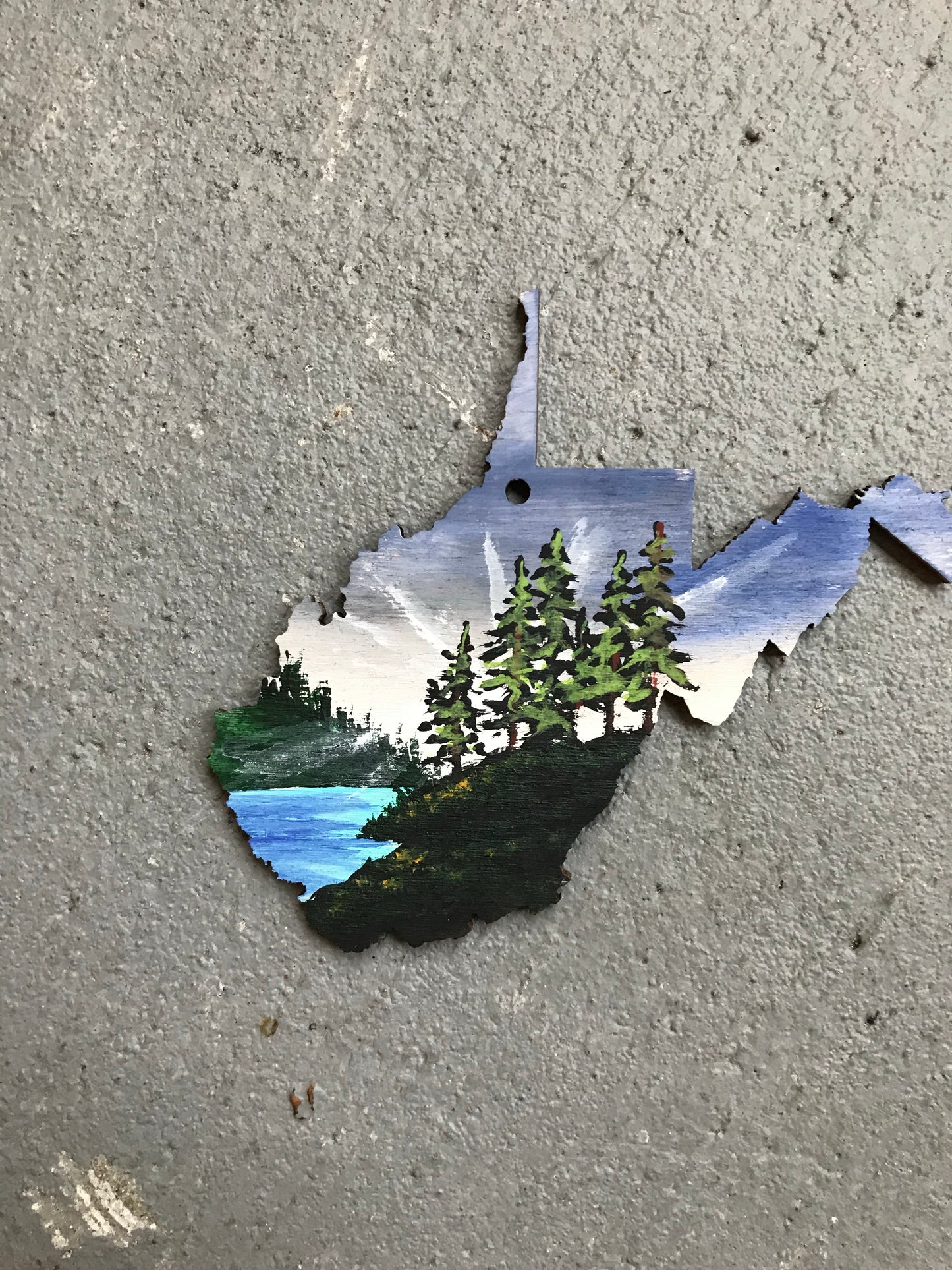 West Virginia handpainted ornament