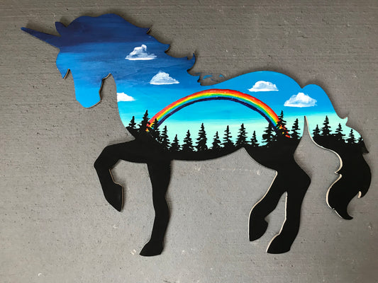 Unicorn rainbow  painting