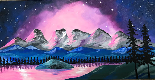 Torres del paine mountains canvas painting