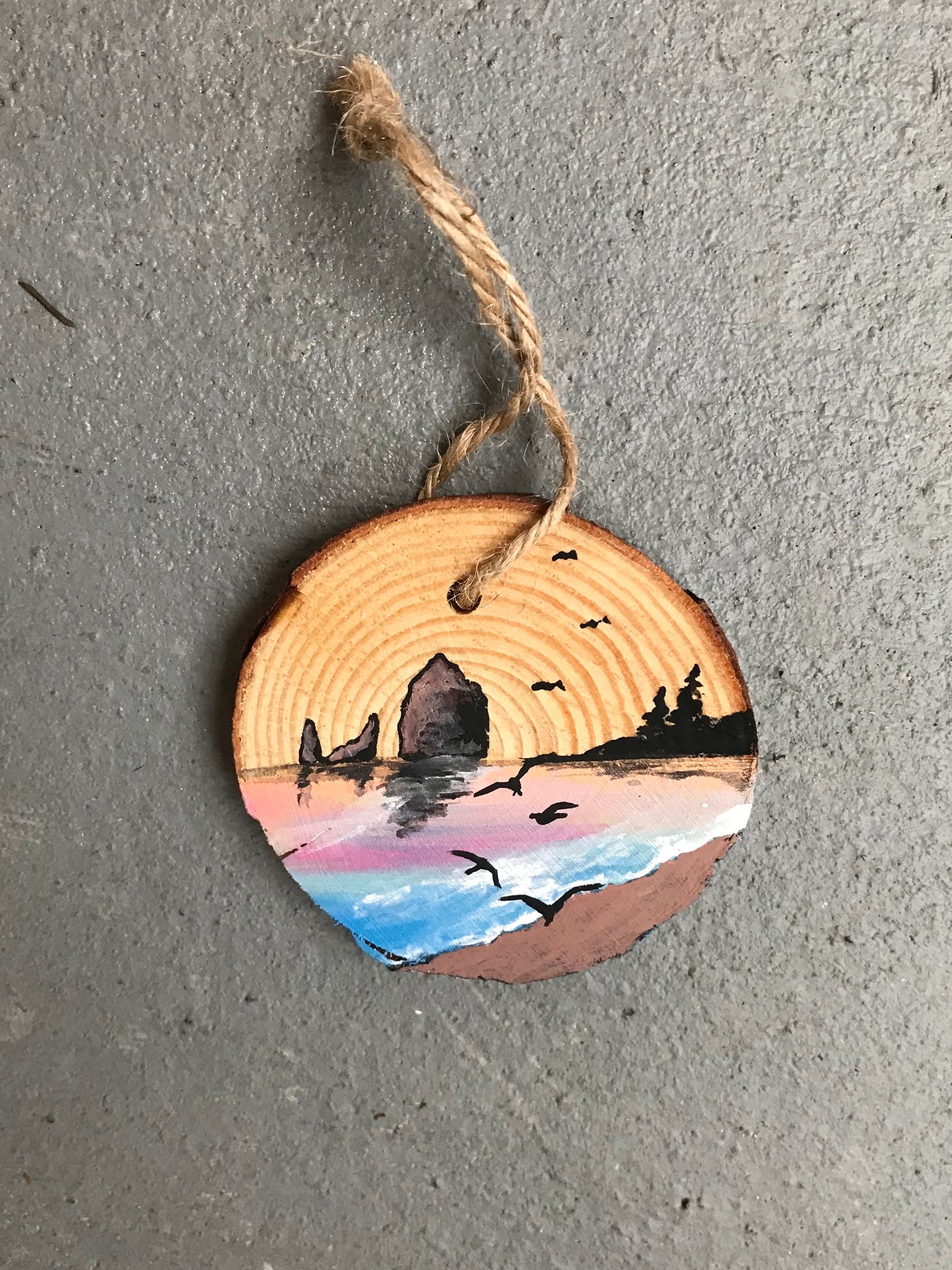Canon beach rough cut ornament