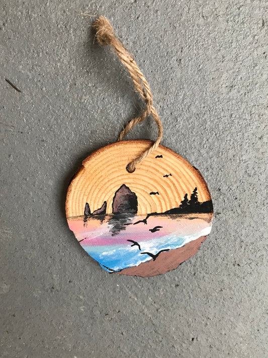 Canon beach rough cut ornament