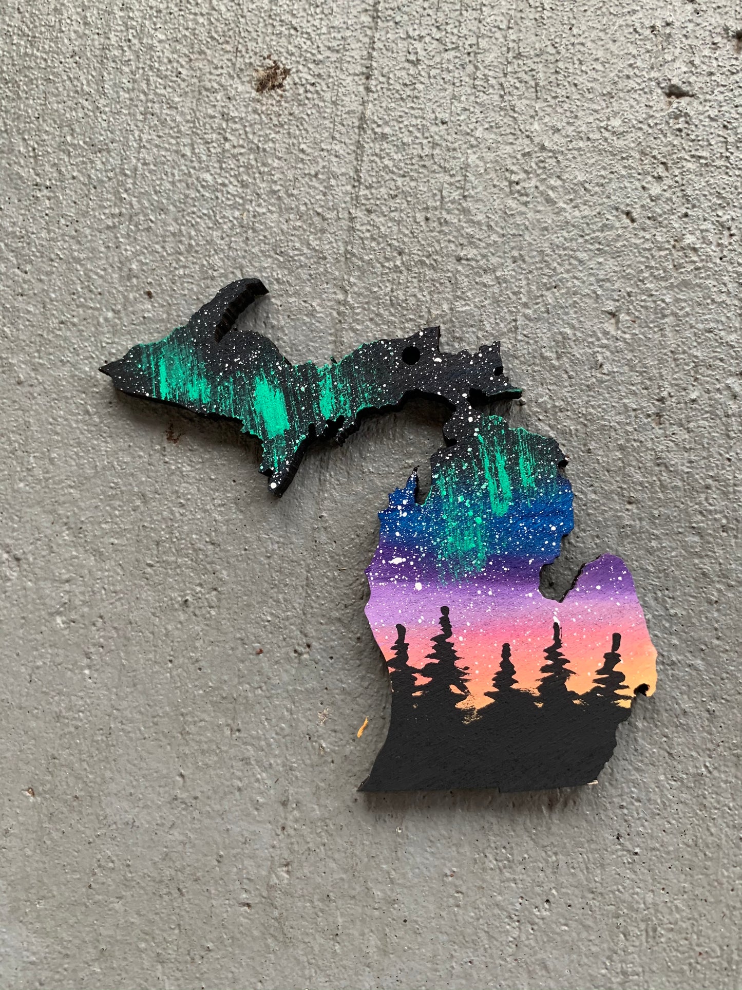 Michigan northern lights ornament