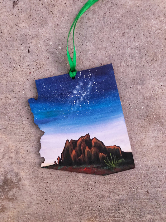 Arizona Superstition Mountains Christmas ornament