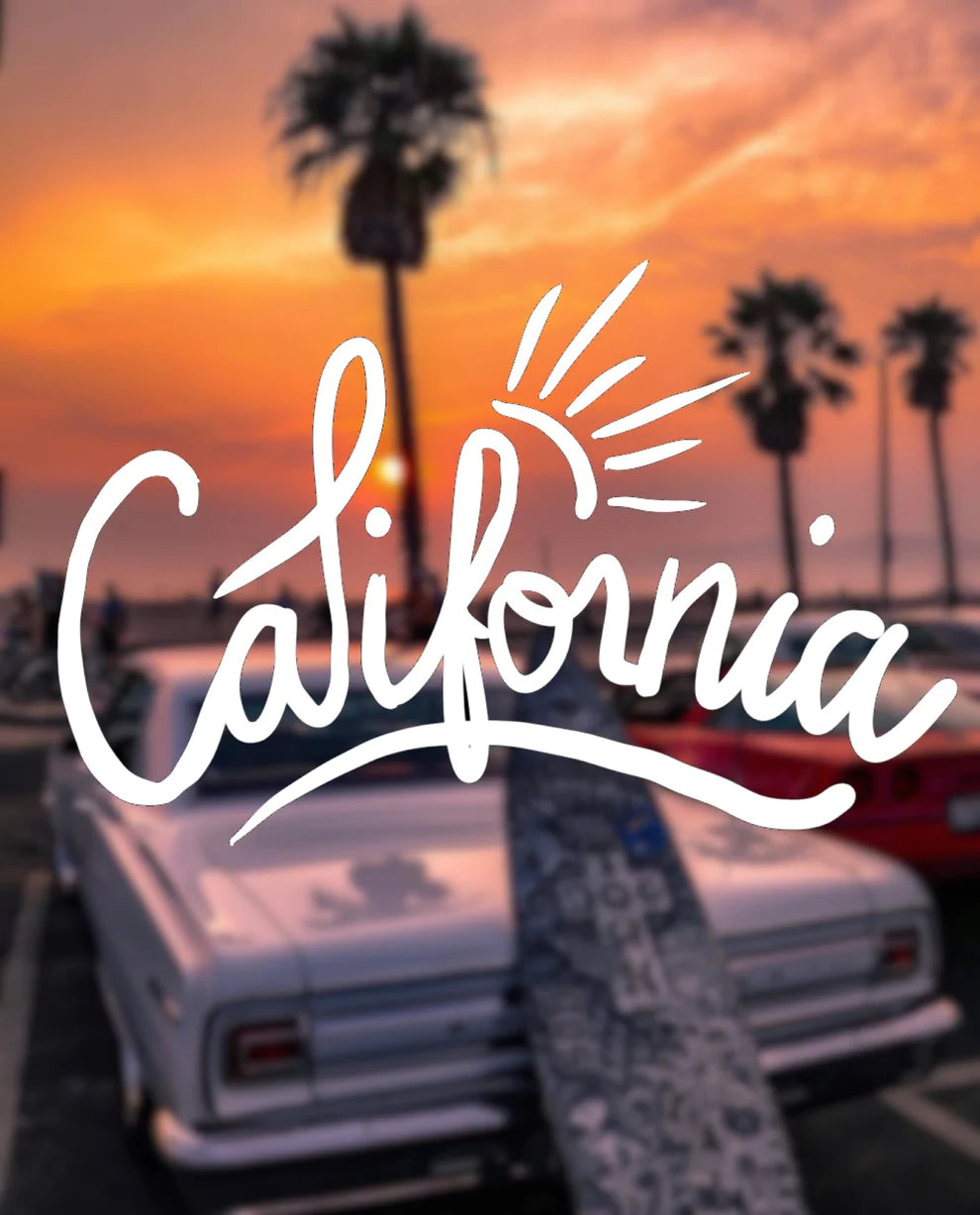 California sun vinyl transfer decal