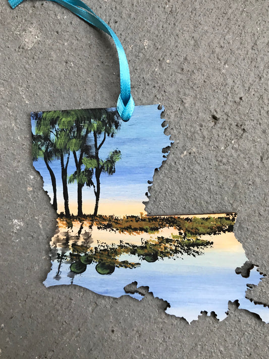 Louisiana swamp Christmas ornament