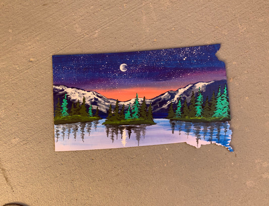 South Dakota wood cutout painting