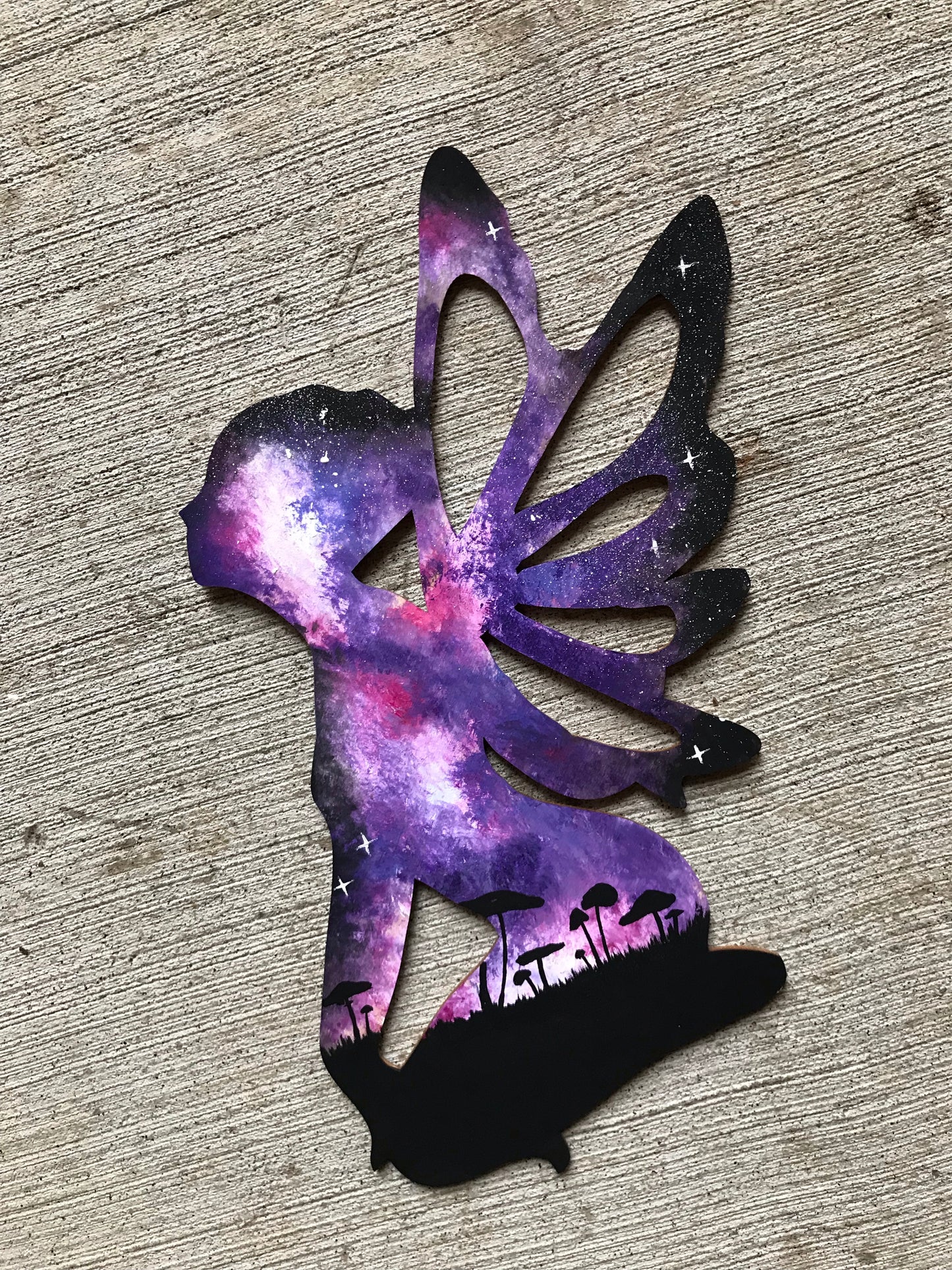 Fairy wood cutout painting
