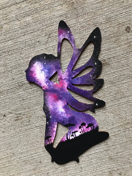 Fairy wood cutout painting