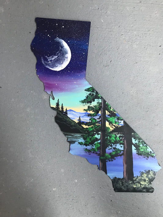 California Lake Tahoe cutout painting