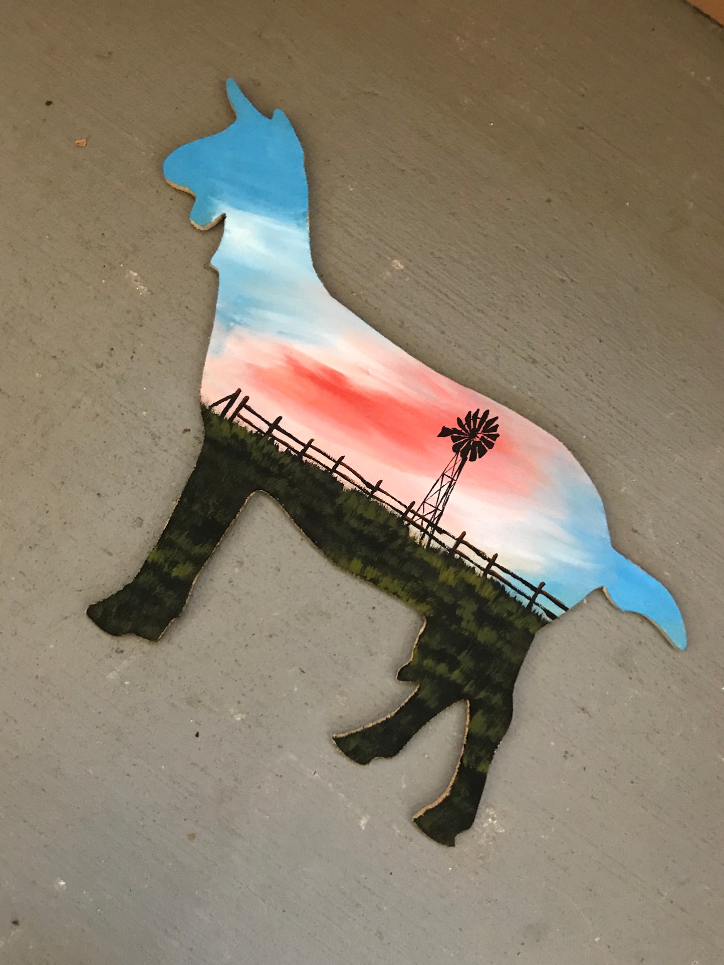 Goat windmill painting