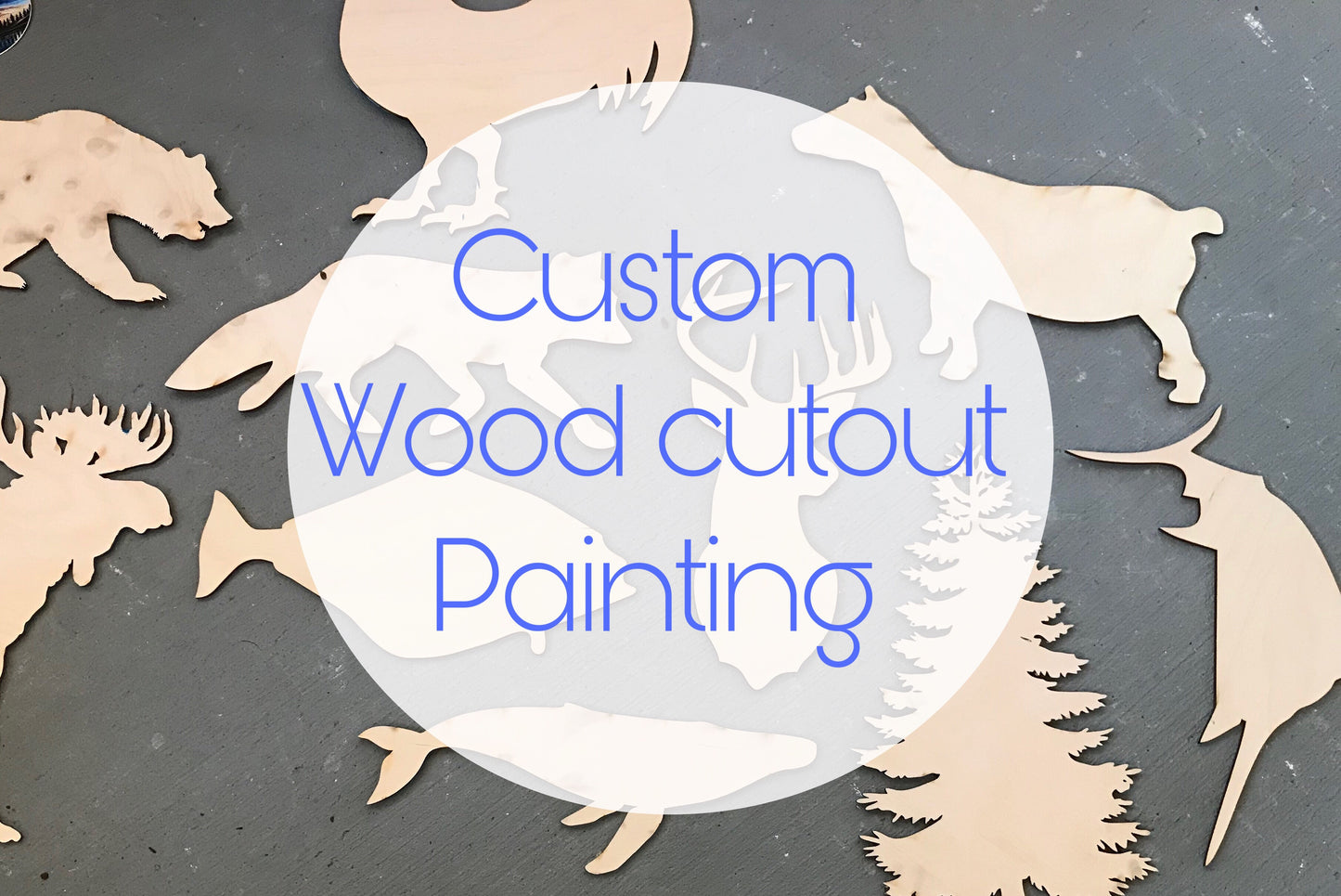 Custom wood cutout painting