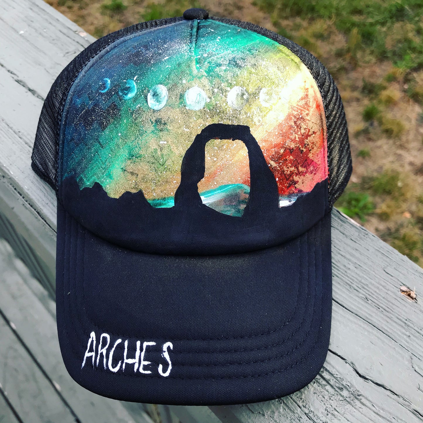 Arches custom painted snapback hat
