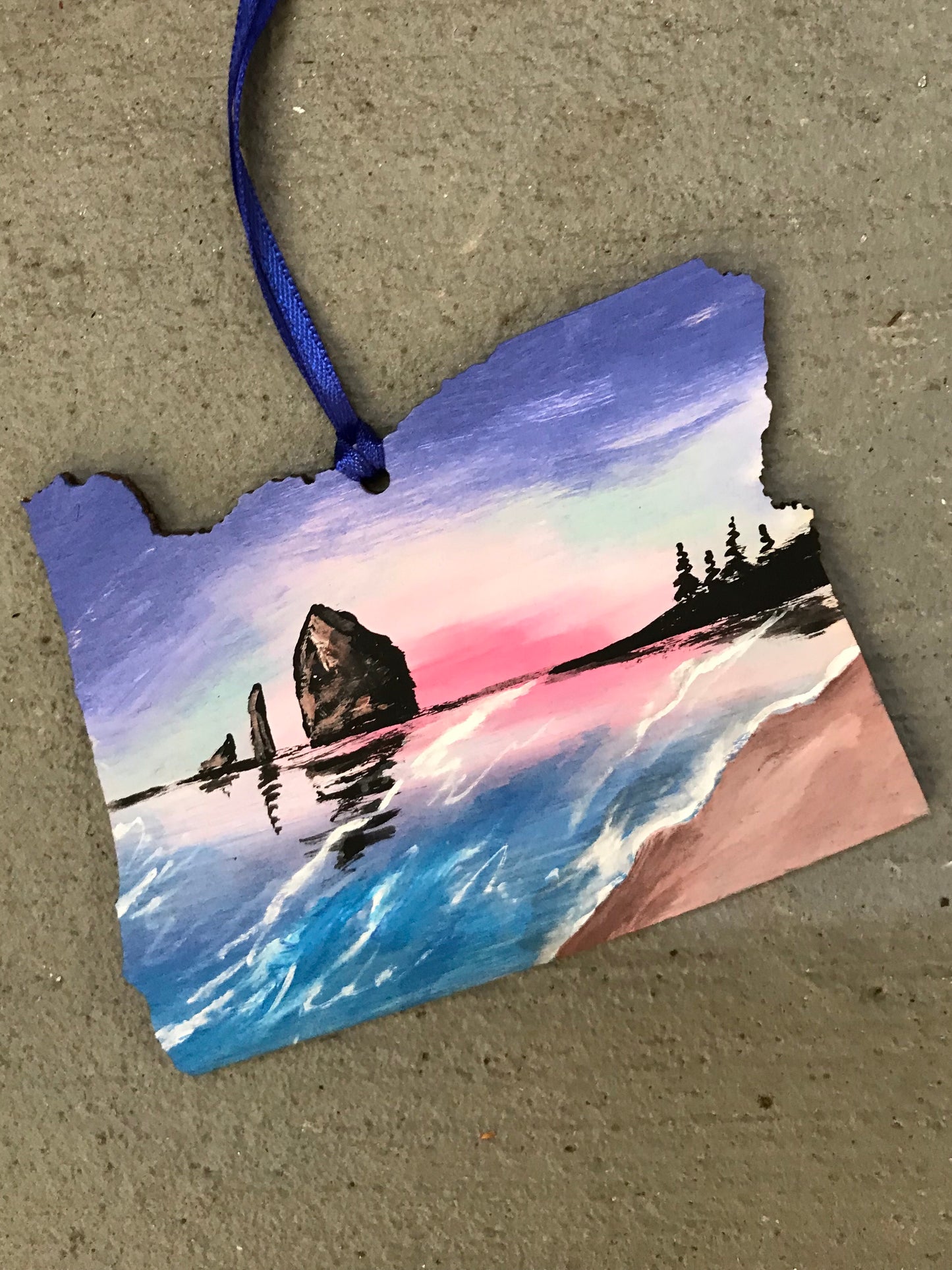 Oregon canon beach haystack rock ornament