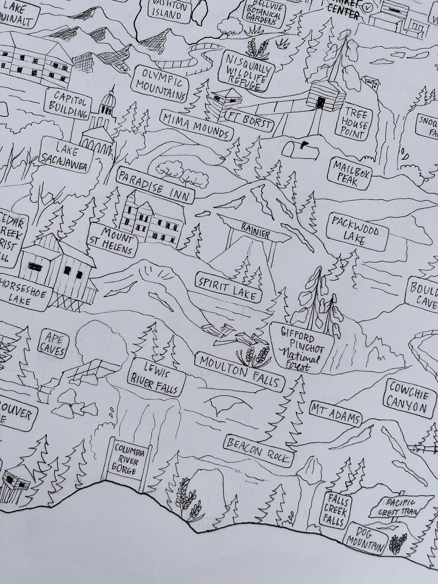 Washington adventure map coloring page DIGITAL