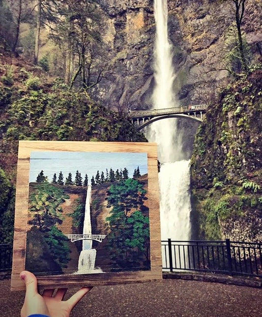Multnomah Falls Barnwood painting