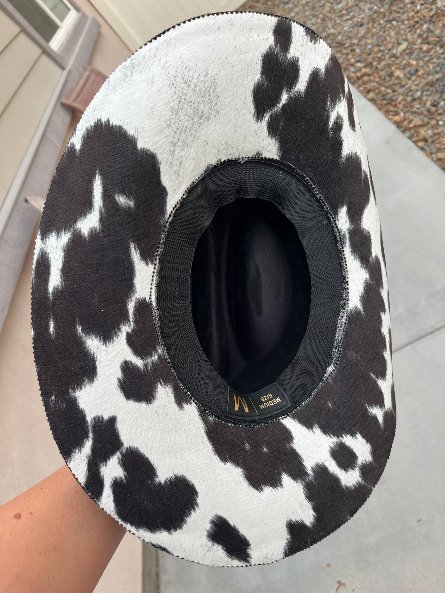 Black floral Cow hide burned suede wide brim cowboy  hat