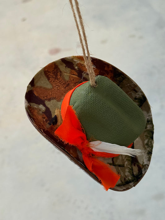 Green camo Cowboy hat ornament