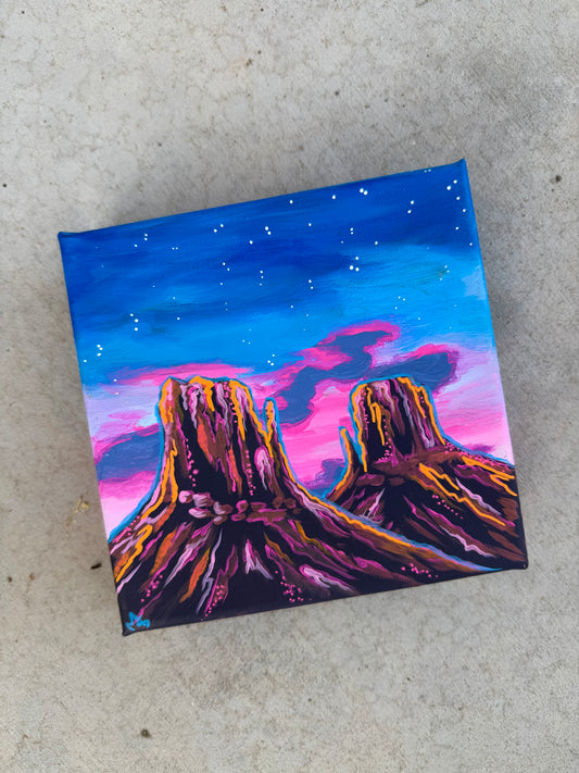 Pink monument valley canvas original painting