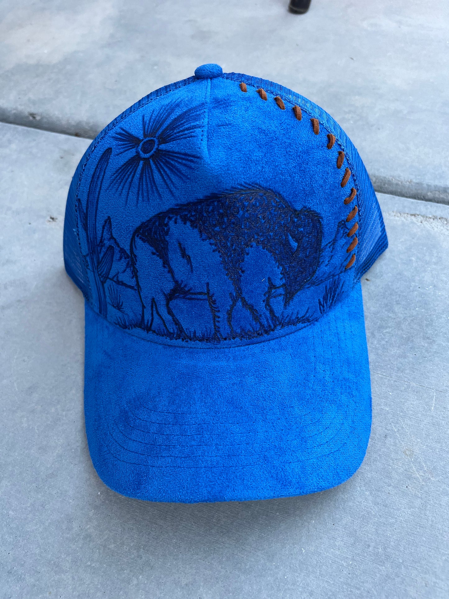 Royal blue buffalo bison trucker ball cap