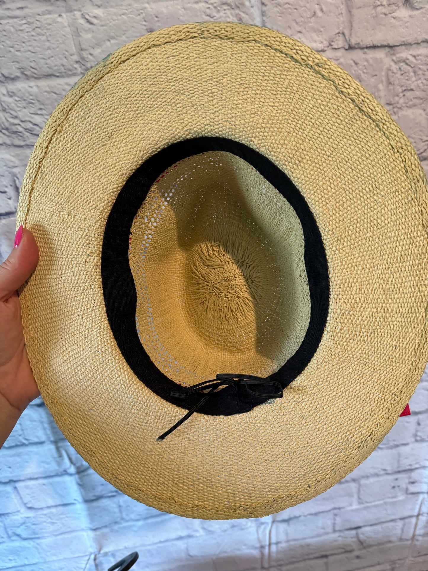 Straw accessorized wide brim rancher hat