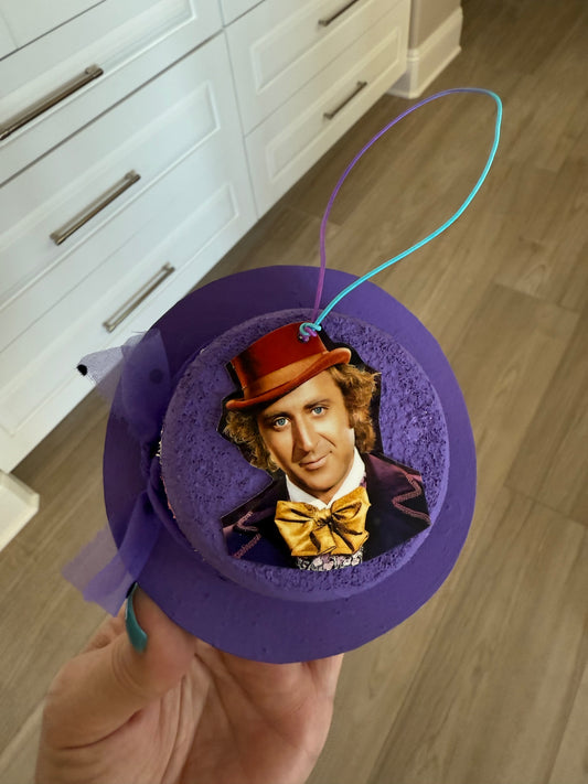 Pure imagination purple top hat rearview mirror charm