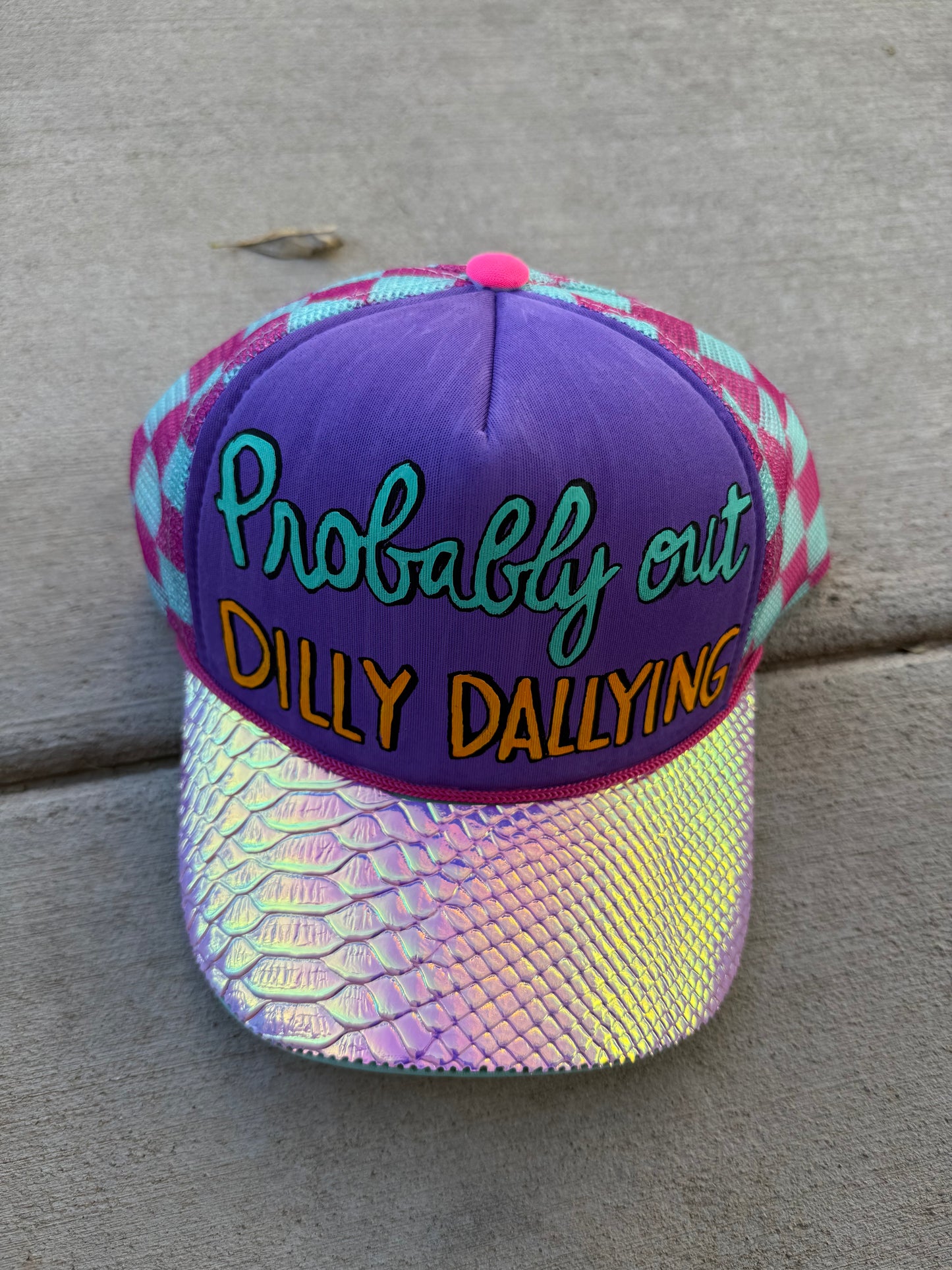 Dilly dally Colorful trucker hat custom ball cap SnapBack