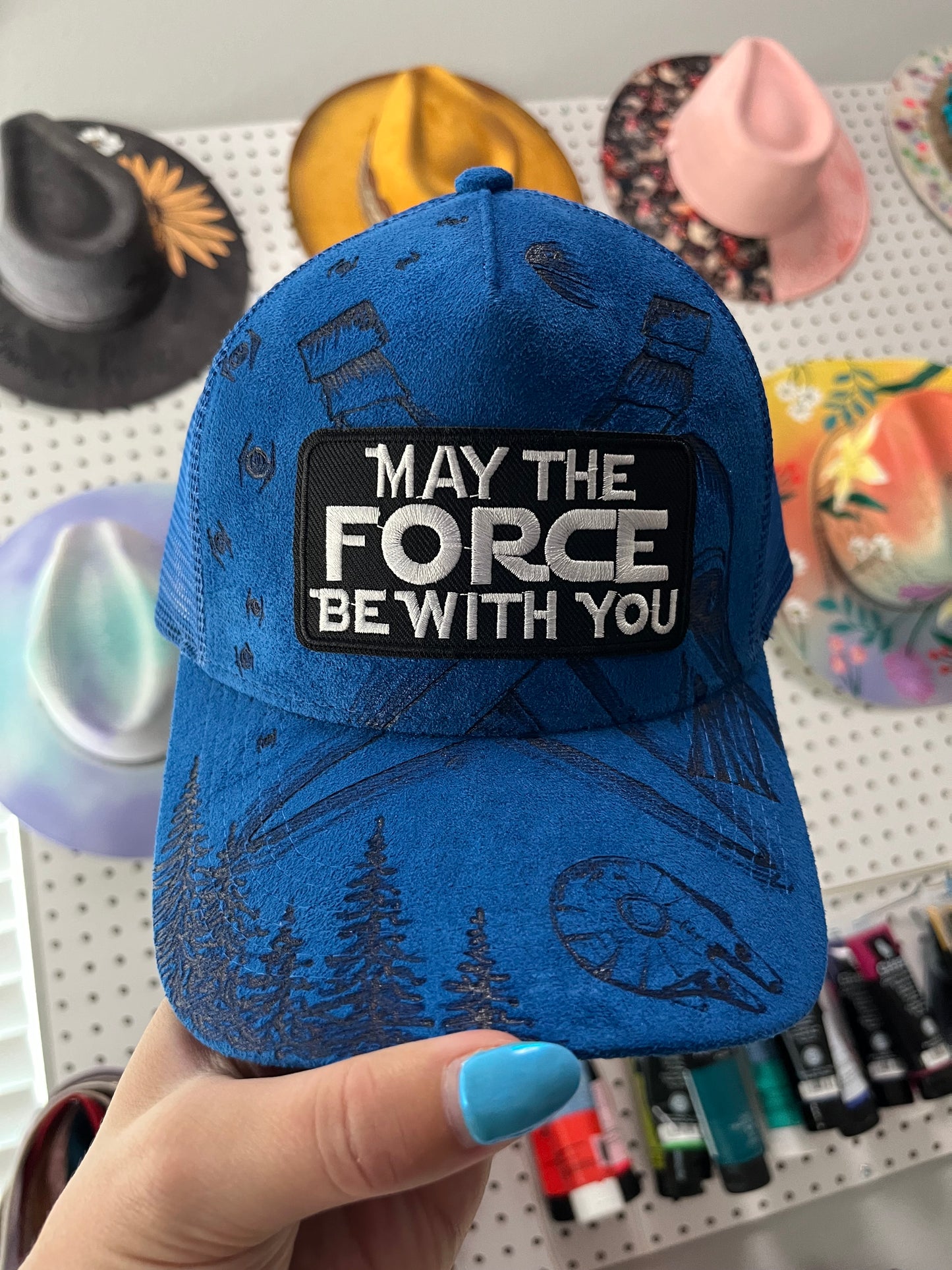 May the force burned trucker hat custom ball cap SnapBack