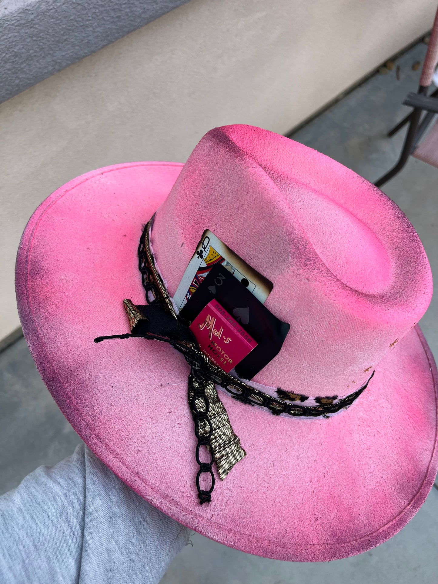Hot pink barbie suede wide brim rancher hat