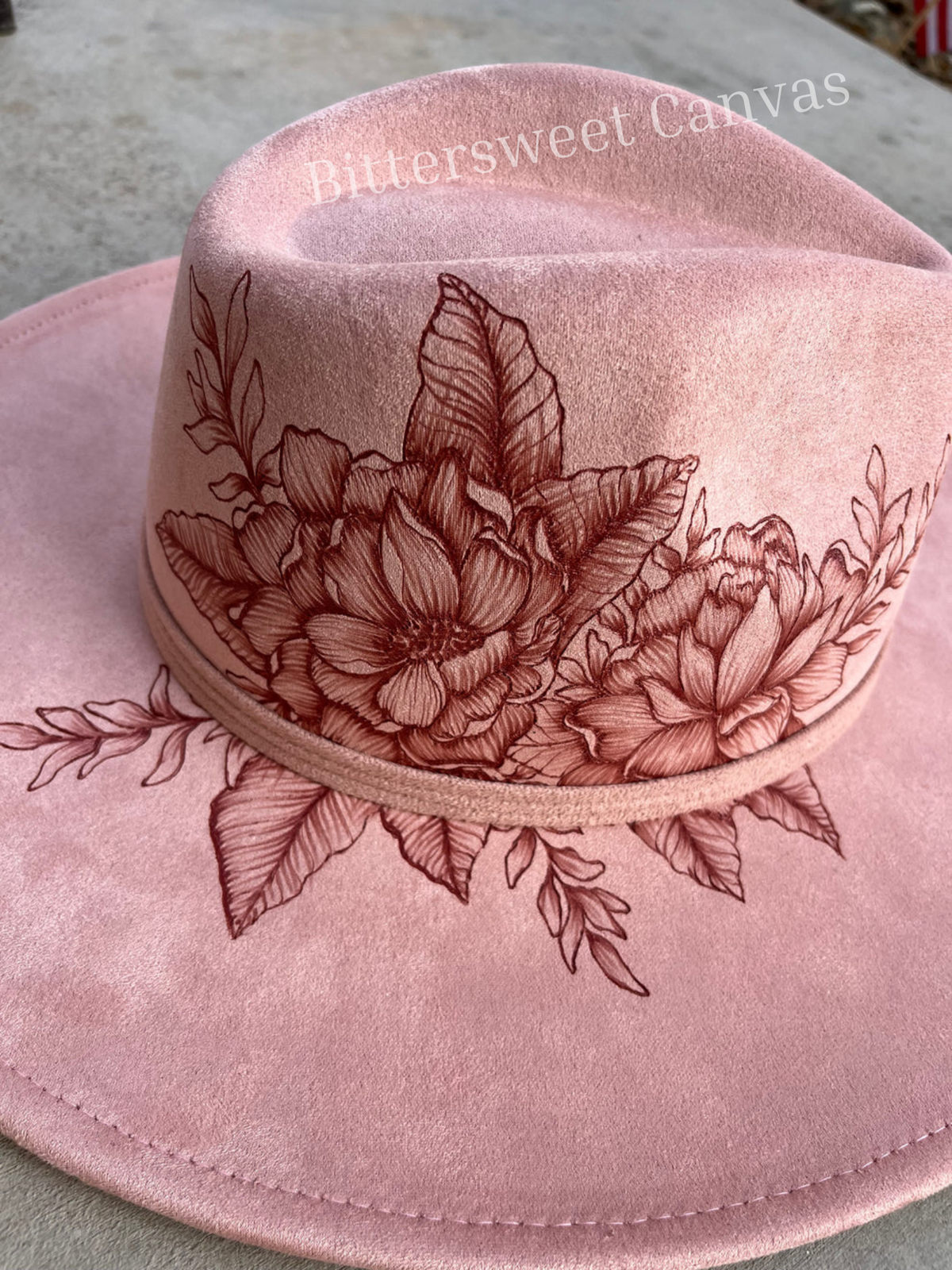 Floral Wide Brim Hat Pink Purple Lace Appliqués Shabby Chic Boho Women OS new Giovanna Plum Elegance Wide-Brim Hat w/ Jeweled Floral Bow  main image 4