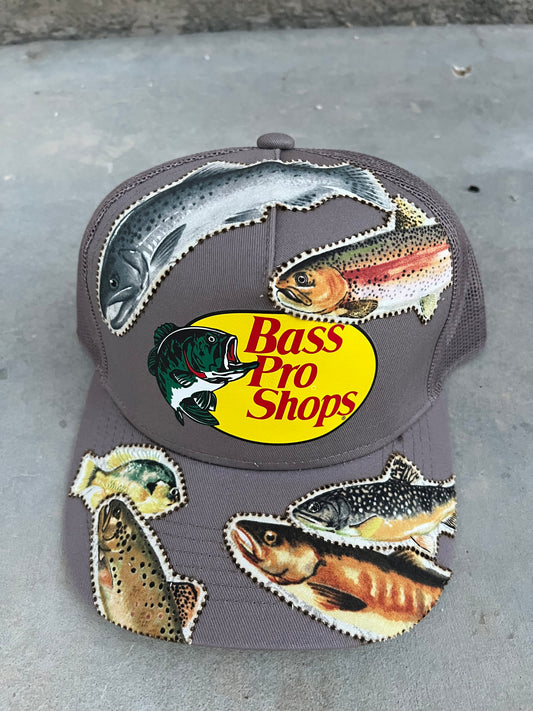 Bass fishing trucker ball cap