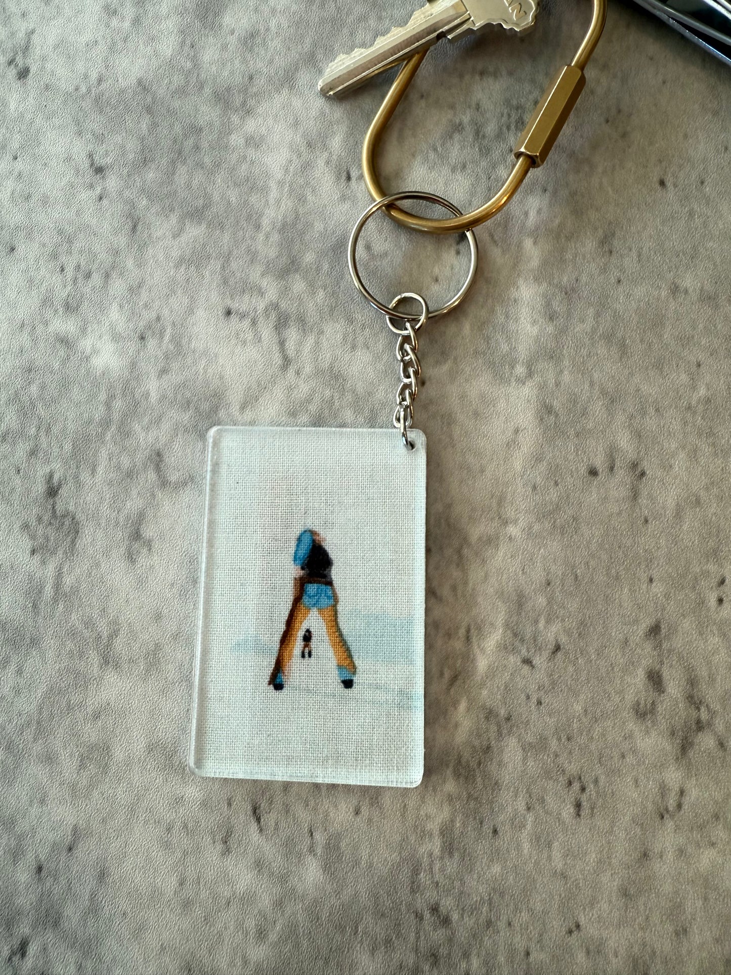 Cowboy standoff wagon  acrylic keychain bag charm