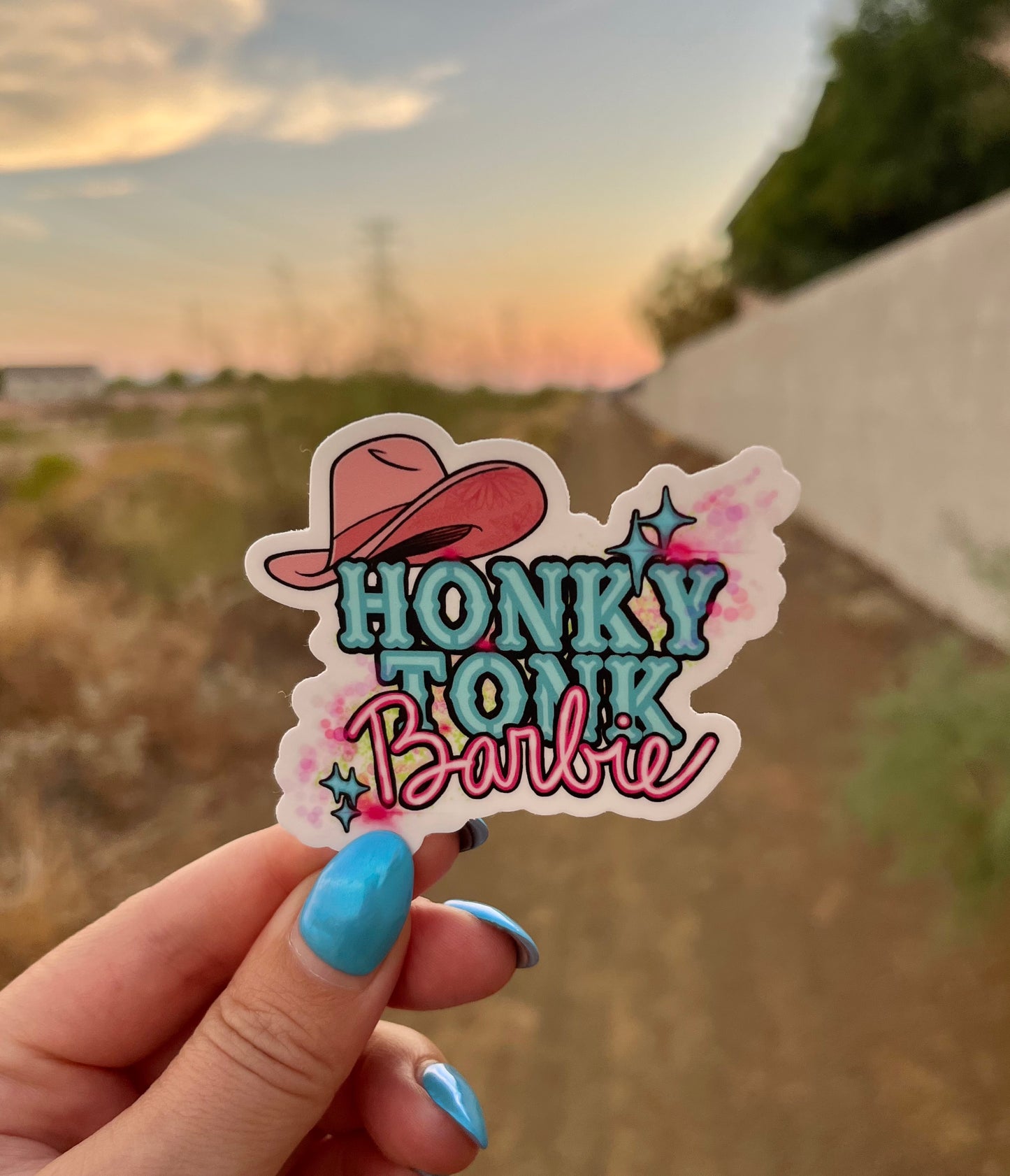 Honkey tonk barbie card sticker